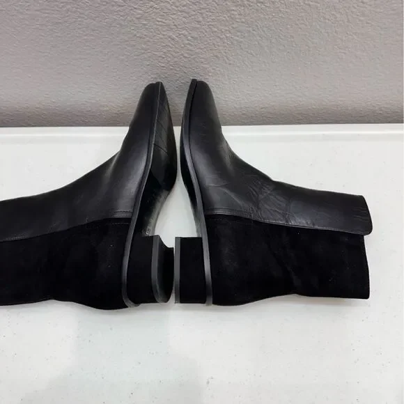 Aquatalia Boots Size 9 Lucia Black Ankle Womens Leather Suede Fall - Picture 8 of 8